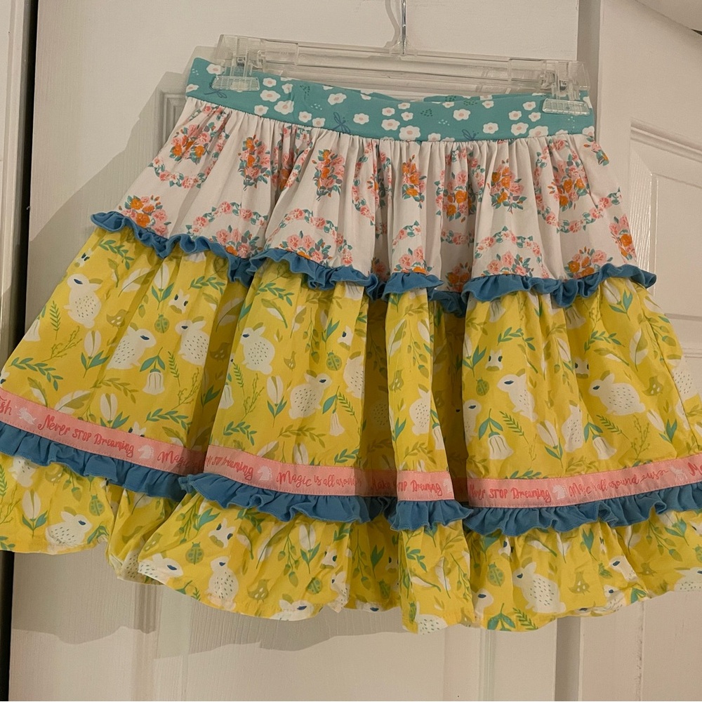 Wildflowers Clothing girl’s size 14 spring bunny skirt EUC